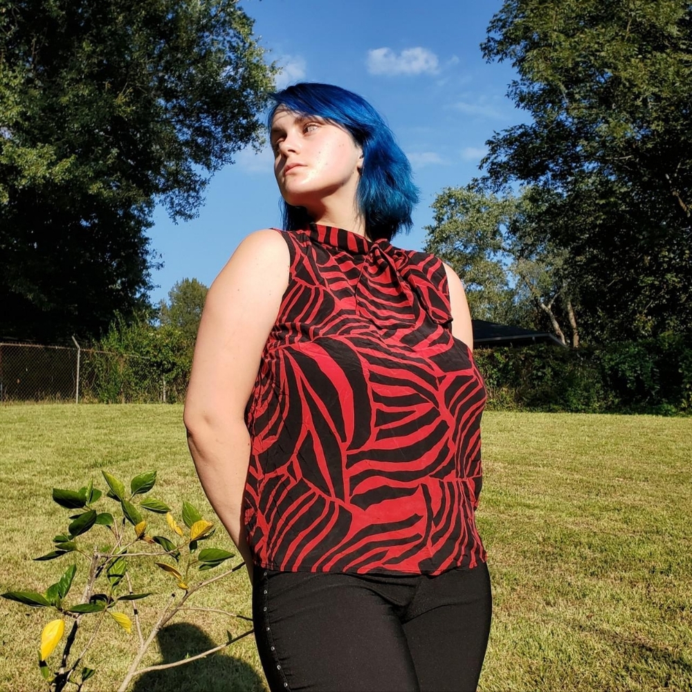 Abstract Silk Sleeveless Blouse by August Silk